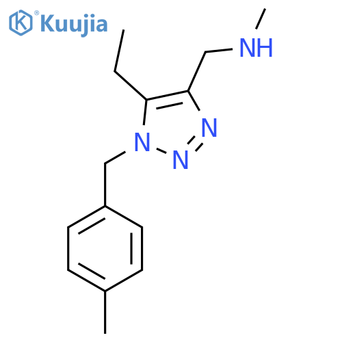({5-ethyl-1-(4-methylphenyl)methyl-1H-1,2,3-triazol-4-yl}methyl)(methyl)amine structure
