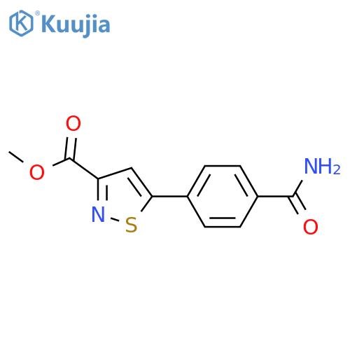 methyl 5-(4-carbamoylphenyl)-1,2-thiazole-3-carboxylate structure