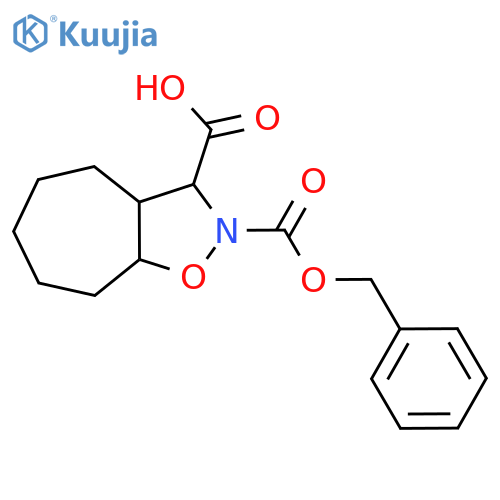 2-(benzyloxy)carbonyl-octahydro-2H-cycloheptad1,2oxazole-3-carboxylic acid structure