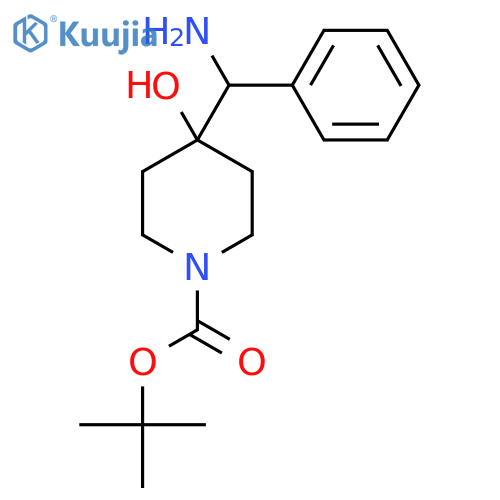 tert-butyl 4-amino(phenyl)methyl-4-hydroxypiperidine-1-carboxylate structure