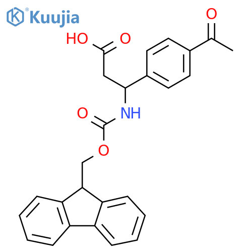 3-(4-acetylphenyl)-3-({(9H-fluoren-9-yl)methoxycarbonyl}amino)propanoic acid structure