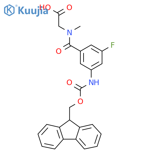 2-{1-3-({(9H-fluoren-9-yl)methoxycarbonyl}amino)-5-fluorophenyl-N-methylformamido}acetic acid structure