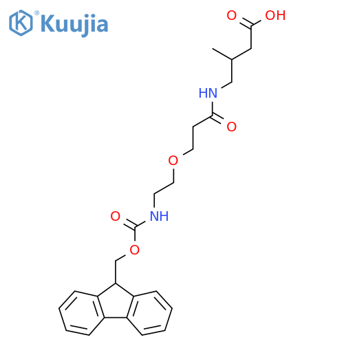 4-{3-2-({(9H-fluoren-9-yl)methoxycarbonyl}amino)ethoxypropanamido}-3-methylbutanoic acid structure