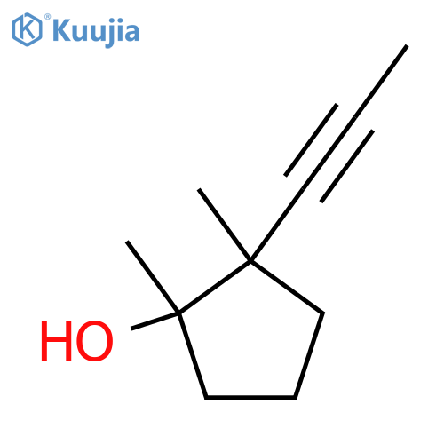 1,2-dimethyl-2-(prop-1-yn-1-yl)cyclopentan-1-ol structure