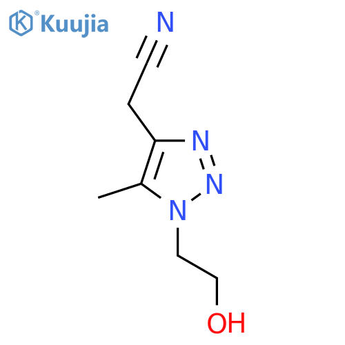 2-1-(2-hydroxyethyl)-5-methyl-1H-1,2,3-triazol-4-ylacetonitrile structure