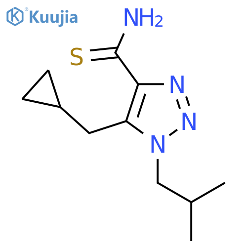 5-(cyclopropylmethyl)-1-(2-methylpropyl)-1H-1,2,3-triazole-4-carbothioamide structure
