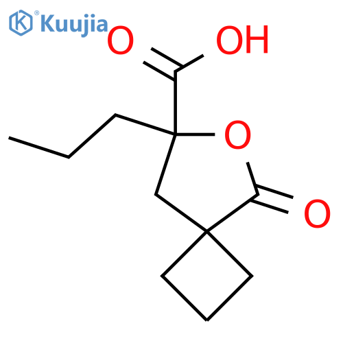 5-oxo-7-propyl-6-oxaspiro3.4octane-7-carboxylic acid structure