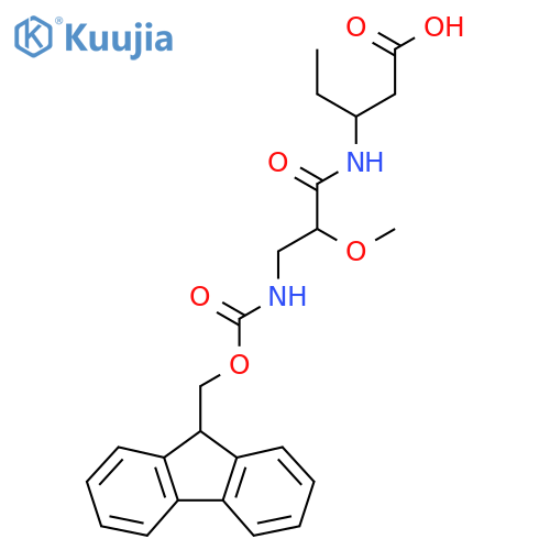 3-3-({(9H-fluoren-9-yl)methoxycarbonyl}amino)-2-methoxypropanamidopentanoic acid structure