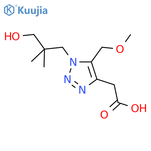 2-1-(3-hydroxy-2,2-dimethylpropyl)-5-(methoxymethyl)-1H-1,2,3-triazol-4-ylacetic acid structure