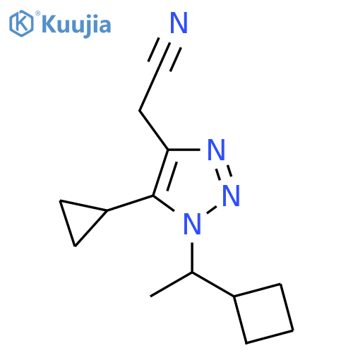 2-1-(1-cyclobutylethyl)-5-cyclopropyl-1H-1,2,3-triazol-4-ylacetonitrile structure