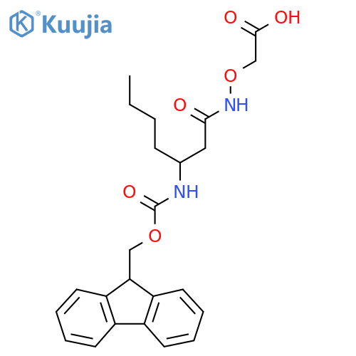 2-{3-({(9H-fluoren-9-yl)methoxycarbonyl}amino)heptanamidooxy}acetic acid structure