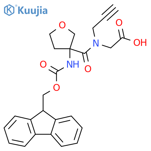 2-{1-3-({(9H-fluoren-9-yl)methoxycarbonyl}amino)oxolan-3-yl-N-(prop-2-yn-1-yl)formamido}acetic acid structure
