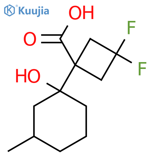 3,3-difluoro-1-(1-hydroxy-3-methylcyclohexyl)cyclobutane-1-carboxylic acid structure