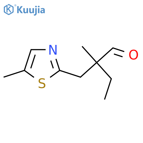2-methyl-2-(5-methyl-1,3-thiazol-2-yl)methylbutanal structure