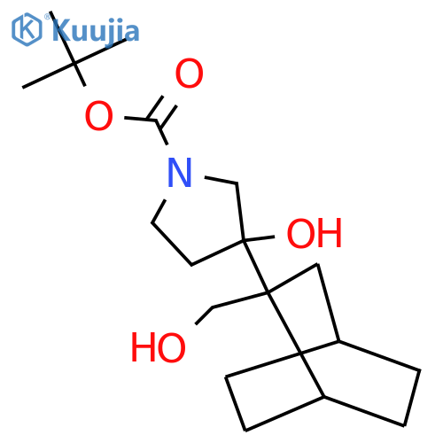 tert-butyl 3-hydroxy-3-2-(hydroxymethyl)bicyclo2.2.2octan-2-ylpyrrolidine-1-carboxylate structure