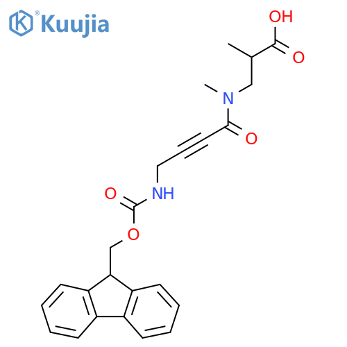 3-4-({(9H-fluoren-9-yl)methoxycarbonyl}amino)-N-methylbut-2-ynamido-2-methylpropanoic acid structure