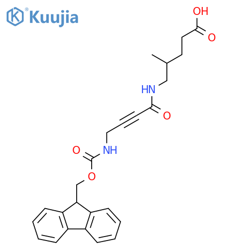 5-4-({(9H-fluoren-9-yl)methoxycarbonyl}amino)but-2-ynamido-4-methylpentanoic acid structure