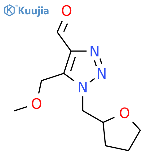5-(methoxymethyl)-1-(oxolan-2-ylmethyl)-1H-1,2,3-triazole-4-carbaldehyde structure