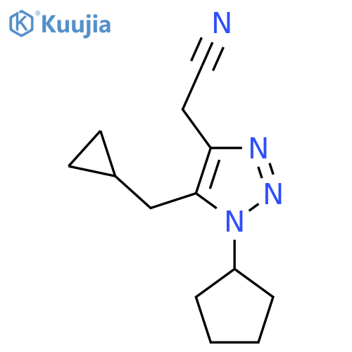 2-1-cyclopentyl-5-(cyclopropylmethyl)-1H-1,2,3-triazol-4-ylacetonitrile structure