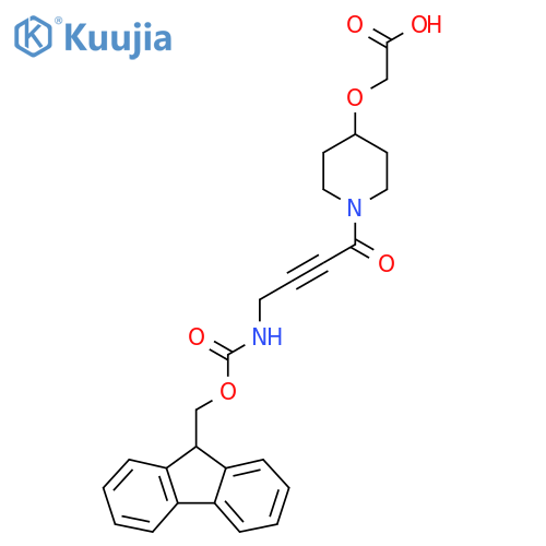 2-({1-4-({(9H-fluoren-9-yl)methoxycarbonyl}amino)but-2-ynoylpiperidin-4-yl}oxy)acetic acid structure