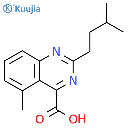 5-methyl-2-(3-methylbutyl)quinazoline-4-carboxylic acid structure
