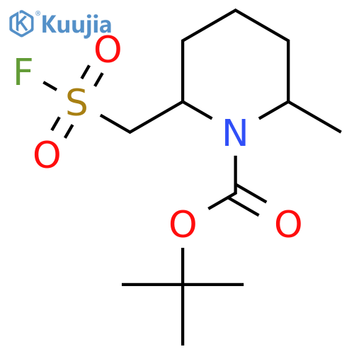 tert-butyl 2-(fluorosulfonyl)methyl-6-methylpiperidine-1-carboxylate structure