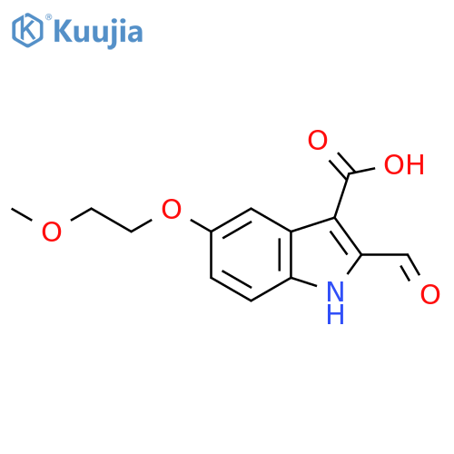 2-formyl-5-(2-methoxyethoxy)-1H-indole-3-carboxylic acid structure