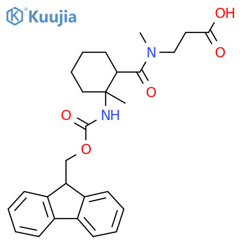 3-{1-2-({(9H-fluoren-9-yl)methoxycarbonyl}amino)-2-methylcyclohexyl-N-methylformamido}propanoic acid structure