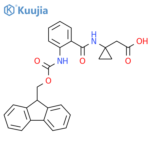 2-{1-2-({(9H-fluoren-9-yl)methoxycarbonyl}amino)benzamidocyclopropyl}acetic acid structure