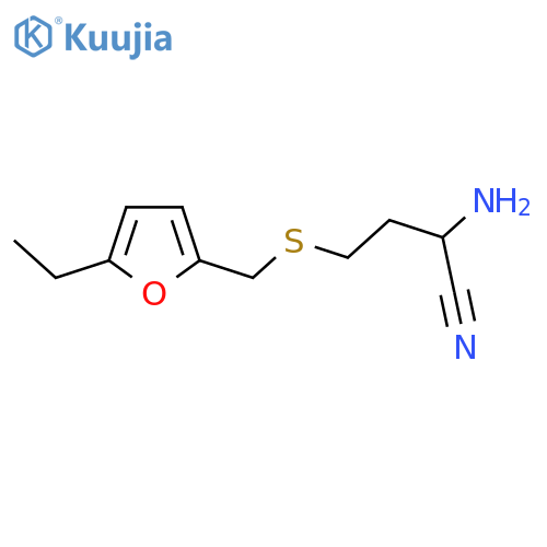 2-amino-4-{(5-ethylfuran-2-yl)methylsulfanyl}butanenitrile structure