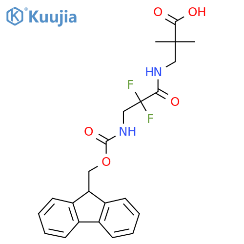 3-3-({(9H-fluoren-9-yl)methoxycarbonyl}amino)-2,2-difluoropropanamido-2,2-dimethylpropanoic acid structure