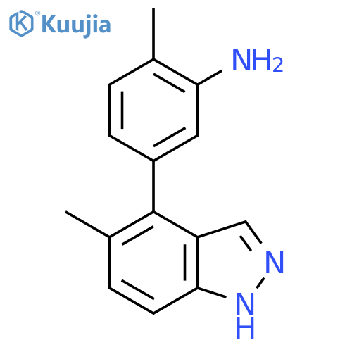 2-methyl-5-(5-methyl-1H-indazol-4-yl)aniline structure