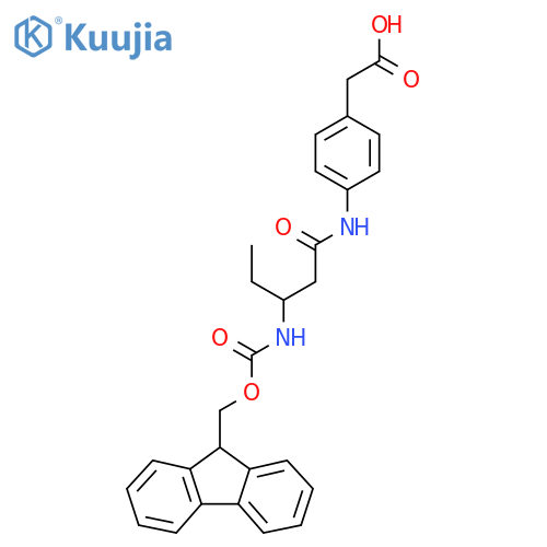 2-{4-3-({(9H-fluoren-9-yl)methoxycarbonyl}amino)pentanamidophenyl}acetic acid structure