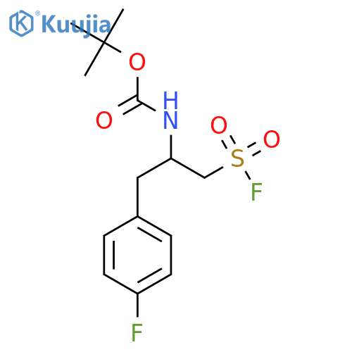 tert-butyl N-1-(4-fluorophenyl)-3-(fluorosulfonyl)propan-2-ylcarbamate structure