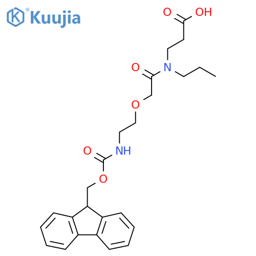 3-{2-2-({(9H-fluoren-9-yl)methoxycarbonyl}amino)ethoxy-N-propylacetamido}propanoic acid structure
