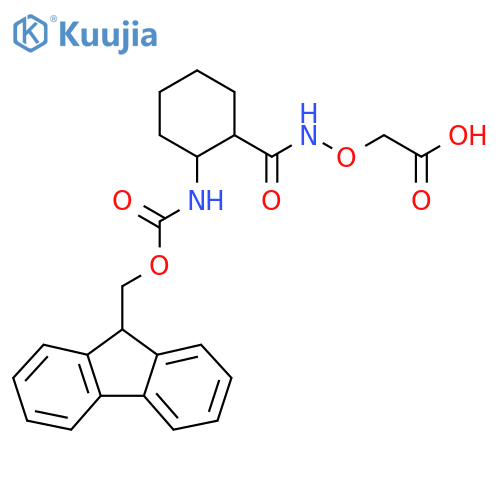 2-({2-({(9H-fluoren-9-yl)methoxycarbonyl}amino)cyclohexylformamido}oxy)acetic acid structure