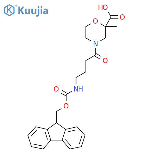 4-4-({(9H-fluoren-9-yl)methoxycarbonyl}amino)butanoyl-2-methylmorpholine-2-carboxylic acid structure