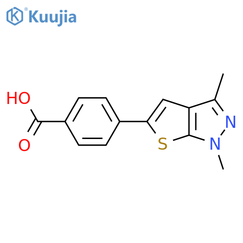 4-{1,3-dimethyl-1H-thieno2,3-cpyrazol-5-yl}benzoic acid structure