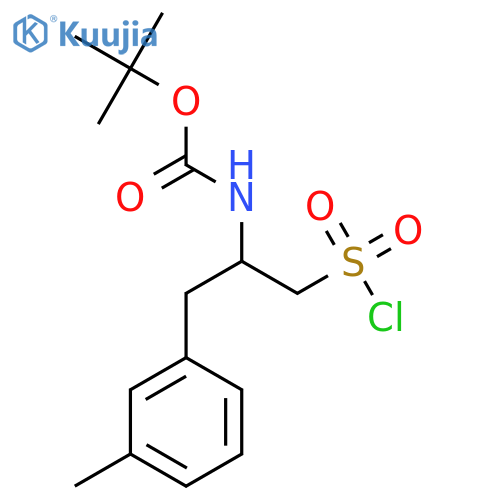 tert-butyl N-1-(chlorosulfonyl)-3-(3-methylphenyl)propan-2-ylcarbamate structure