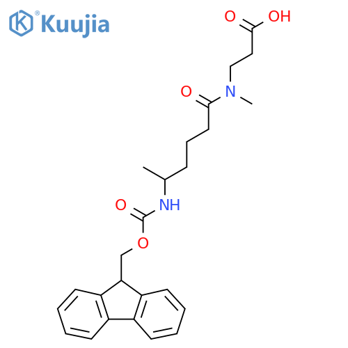 3-5-({(9H-fluoren-9-yl)methoxycarbonyl}amino)-N-methylhexanamidopropanoic acid structure