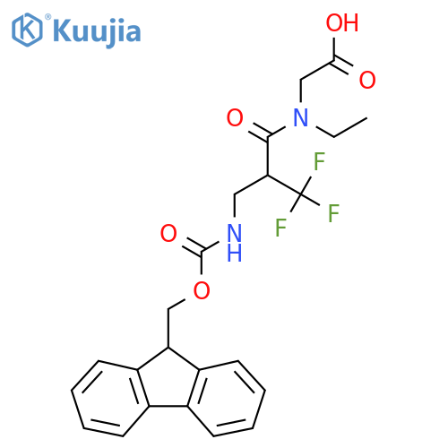 2-{N-ethyl-2-({(9H-fluoren-9-yl)methoxycarbonyl}amino)methyl-3,3,3-trifluoropropanamido}acetic acid structure