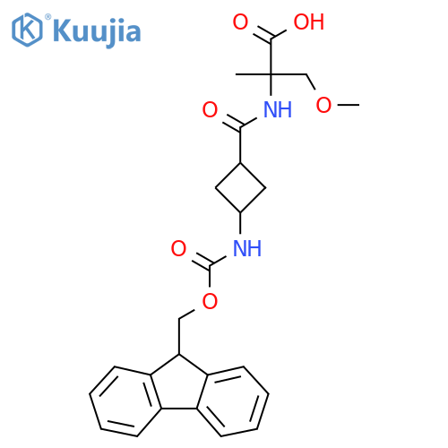 2-{3-({(9H-fluoren-9-yl)methoxycarbonyl}amino)cyclobutylformamido}-3-methoxy-2-methylpropanoic acid structure