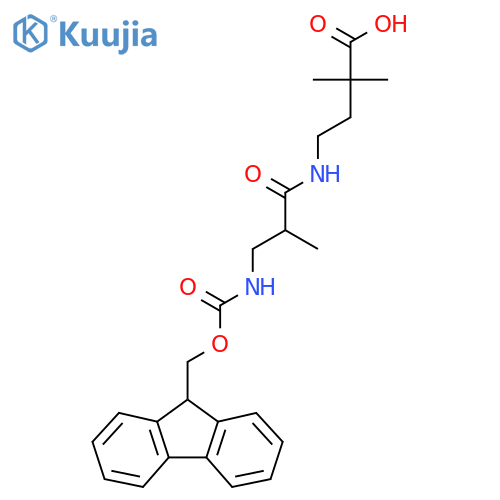 4-3-({(9H-fluoren-9-yl)methoxycarbonyl}amino)-2-methylpropanamido-2,2-dimethylbutanoic acid structure
