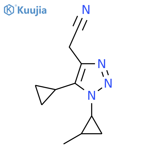 2-5-cyclopropyl-1-(2-methylcyclopropyl)-1H-1,2,3-triazol-4-ylacetonitrile structure