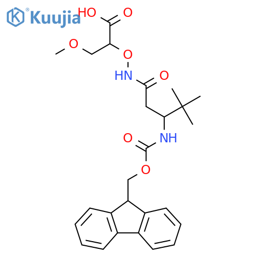 2-{3-({(9H-fluoren-9-yl)methoxycarbonyl}amino)-4,4-dimethylpentanamidooxy}-3-methoxypropanoic acid structure