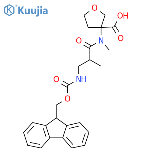 3-3-({(9H-fluoren-9-yl)methoxycarbonyl}amino)-N,2-dimethylpropanamidooxolane-3-carboxylic acid structure