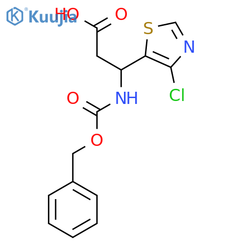 3-{(benzyloxy)carbonylamino}-3-(4-chloro-1,3-thiazol-5-yl)propanoic acid structure