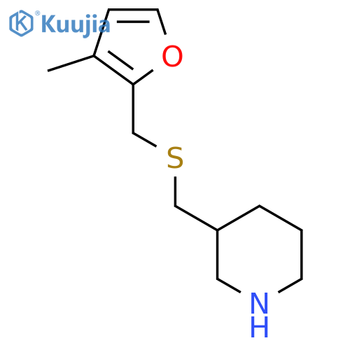 3-({(3-methylfuran-2-yl)methylsulfanyl}methyl)piperidine structure