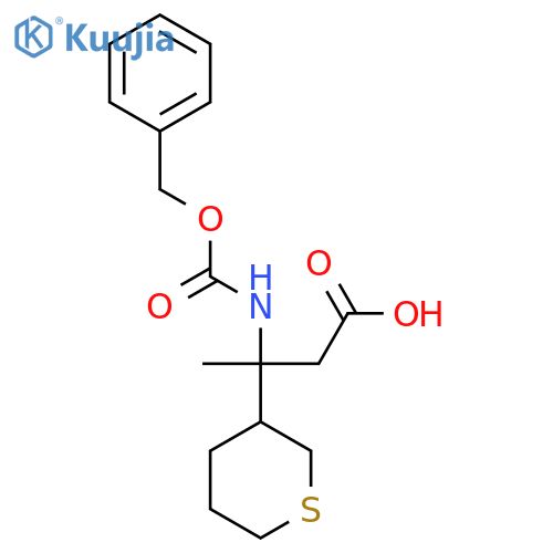 3-{(benzyloxy)carbonylamino}-3-(thian-3-yl)butanoic acid structure