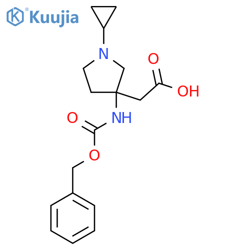 2-(3-{(benzyloxy)carbonylamino}-1-cyclopropylpyrrolidin-3-yl)acetic acid structure